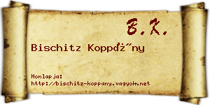 Bischitz Koppány névjegykártya